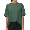 imageTHE GYM PEOPLE Womens Casual Oversized TShirts Summer Crewneck Short Sleeve Workout Basic Tee TopsSoft Green