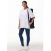 imageTHE GYM PEOPLE Womens Casual Oversized TShirts Summer Crewneck Short Sleeve Workout Basic Tee TopsWhite