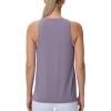 imageTHE GYM PEOPLE Womens Crew Neck Workout Tank Tops Loose Fit Sleeveless Athletic Yoga Running ShirtsGrey Purple