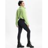 imageTHE GYM PEOPLE Womens Fleece Cropped Jacket Full Zip Stand Collar Workout Short Sherpa Coats with Pockets Drawstring HemLight Green