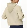 imageTHE GYM PEOPLE Womens FullZip Up Hoodies Jacket Fleece Workout Crop Tops Sweatshirts with Pockets Thumb HoleApricot