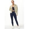 imageTHE GYM PEOPLE Womens FullZip Up Hoodies Jacket Fleece Workout Crop Tops Sweatshirts with Pockets Thumb HoleApricot
