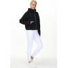 imageTHE GYM PEOPLE Womens FullZip Up Hoodies Jacket Fleece Workout Crop Tops Sweatshirts with Pockets Thumb HoleBlack