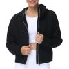imageTHE GYM PEOPLE Womens FullZip Up Hoodies Jacket Fleece Workout Crop Tops Sweatshirts with Pockets Thumb HoleBlack