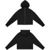 imageTHE GYM PEOPLE Womens FullZip Up Hoodies Jacket Fleece Workout Crop Tops Sweatshirts with Pockets Thumb HoleBlack