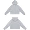imageTHE GYM PEOPLE Womens FullZip Up Hoodies Jacket Fleece Workout Crop Tops Sweatshirts with Pockets Thumb HoleGrey
