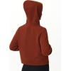 imageTHE GYM PEOPLE Womens FullZip Up Hoodies Jacket Fleece Workout Crop Tops Sweatshirts with Pockets Thumb HoleMaroon
