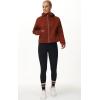 imageTHE GYM PEOPLE Womens FullZip Up Hoodies Jacket Fleece Workout Crop Tops Sweatshirts with Pockets Thumb HoleMaroon