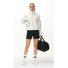 imageTHE GYM PEOPLE Womens FullZip Up Hoodies Jacket Fleece Workout Crop Tops Sweatshirts with Pockets Thumb HoleOffwhite