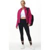 imageTHE GYM PEOPLE Womens FullZip Up Hoodies Jacket Fleece Workout Crop Tops Sweatshirts with Pockets Thumb HolePitaya Red