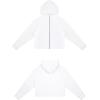 imageTHE GYM PEOPLE Womens FullZip Up Hoodies Jacket Fleece Workout Crop Tops Sweatshirts with Pockets Thumb HoleWhite