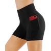 imageTHE GYM PEOPLE Womens High Waist Workout Shorts Breathable Dolphin Split Elastic Lounge Yoga ShortsBlack