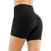 imageTHE GYM PEOPLE Womens High Waist Workout Shorts Breathable Dolphin Split Elastic Lounge Yoga ShortsBlack