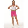 imageTHE GYM PEOPLE Womens High Waist Workout Shorts Breathable Dolphin Split Elastic Lounge Yoga ShortsBright Pink