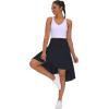 imageTHE GYM PEOPLE Womens High Waist Wrap Ruffle Hem Asymmetric Skort High Low Flowy Midi Skirt with ShortsBlack