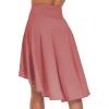 imageTHE GYM PEOPLE Womens High Waist Wrap Ruffle Hem Asymmetric Skort High Low Flowy Midi Skirt with ShortsCoral Red