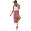 imageTHE GYM PEOPLE Womens High Waist Wrap Ruffle Hem Asymmetric Skort High Low Flowy Midi Skirt with ShortsCoral Red