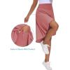 imageTHE GYM PEOPLE Womens High Waist Wrap Ruffle Hem Asymmetric Skort High Low Flowy Midi Skirt with ShortsCoral Red