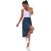 imageTHE GYM PEOPLE Womens High Waist Wrap Ruffle Hem Asymmetric Skort High Low Flowy Midi Skirt with ShortsDark Navy Blue