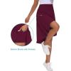 imageTHE GYM PEOPLE Womens High Waist Wrap Ruffle Hem Asymmetric Skort High Low Flowy Midi Skirt with ShortsDark Red