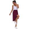 imageTHE GYM PEOPLE Womens High Waist Wrap Ruffle Hem Asymmetric Skort High Low Flowy Midi Skirt with ShortsDark Red