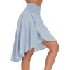 imageTHE GYM PEOPLE Womens High Waist Wrap Ruffle Hem Asymmetric Skort High Low Flowy Midi Skirt with ShortsIce Blue