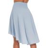 imageTHE GYM PEOPLE Womens High Waist Wrap Ruffle Hem Asymmetric Skort High Low Flowy Midi Skirt with ShortsIce Blue