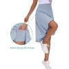 imageTHE GYM PEOPLE Womens High Waist Wrap Ruffle Hem Asymmetric Skort High Low Flowy Midi Skirt with ShortsIce Blue