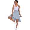 imageTHE GYM PEOPLE Womens High Waist Wrap Ruffle Hem Asymmetric Skort High Low Flowy Midi Skirt with ShortsIce Blue