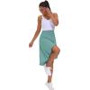 imageTHE GYM PEOPLE Womens High Waist Wrap Ruffle Hem Asymmetric Skort High Low Flowy Midi Skirt with ShortsLight Blue Green
