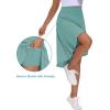 imageTHE GYM PEOPLE Womens High Waist Wrap Ruffle Hem Asymmetric Skort High Low Flowy Midi Skirt with ShortsLight Blue Green