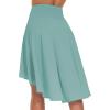 imageTHE GYM PEOPLE Womens High Waist Wrap Ruffle Hem Asymmetric Skort High Low Flowy Midi Skirt with ShortsLight Blue Green