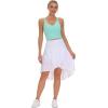 imageTHE GYM PEOPLE Womens High Waist Wrap Ruffle Hem Asymmetric Skort High Low Flowy Midi Skirt with ShortsWhite