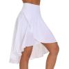 imageTHE GYM PEOPLE Womens High Waist Wrap Ruffle Hem Asymmetric Skort High Low Flowy Midi Skirt with ShortsWhite