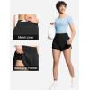 imageTHE GYM PEOPLE Womens High Waisted Worktout Shorts Quick Dry Running Athletic Shorts with Mesh Liner Zipper PocketBlack