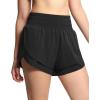 imageTHE GYM PEOPLE Womens High Waisted Worktout Shorts Quick Dry Running Athletic Shorts with Mesh Liner Zipper PocketBlack