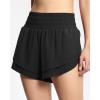 imageTHE GYM PEOPLE Womens High Waisted Worktout Shorts Quick Dry Running Athletic Shorts with Mesh Liner Zipper PocketBlack