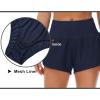 imageTHE GYM PEOPLE Womens High Waisted Worktout Shorts Quick Dry Running Athletic Shorts with Mesh Liner Zipper PocketBlue