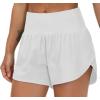 imageTHE GYM PEOPLE Womens High Waisted Worktout Shorts Quick Dry Running Athletic Shorts with Mesh Liner Zipper PocketBright Grey