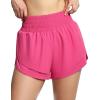 imageTHE GYM PEOPLE Womens High Waisted Worktout Shorts Quick Dry Running Athletic Shorts with Mesh Liner Zipper PocketBright Pink