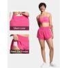 imageTHE GYM PEOPLE Womens High Waisted Worktout Shorts Quick Dry Running Athletic Shorts with Mesh Liner Zipper PocketBright Pink