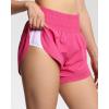 imageTHE GYM PEOPLE Womens High Waisted Worktout Shorts Quick Dry Running Athletic Shorts with Mesh Liner Zipper PocketBright Pink