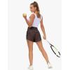 imageTHE GYM PEOPLE Womens High Waisted Worktout Shorts Quick Dry Running Athletic Shorts with Mesh Liner Zipper PocketBrown