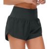 imageTHE GYM PEOPLE Womens High Waisted Worktout Shorts Quick Dry Running Athletic Shorts with Mesh Liner Zipper PocketCharcoal Grey