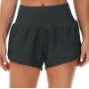 imageTHE GYM PEOPLE Womens High Waisted Worktout Shorts Quick Dry Running Athletic Shorts with Mesh Liner Zipper PocketCharcoal Grey
