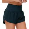 imageTHE GYM PEOPLE Womens High Waisted Worktout Shorts Quick Dry Running Athletic Shorts with Mesh Liner Zipper PocketDark Blue Green
