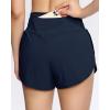 imageTHE GYM PEOPLE Womens High Waisted Worktout Shorts Quick Dry Running Athletic Shorts with Mesh Liner Zipper PocketDark Navy Blue