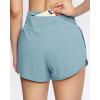 imageTHE GYM PEOPLE Womens High Waisted Worktout Shorts Quick Dry Running Athletic Shorts with Mesh Liner Zipper PocketDenim Blue
