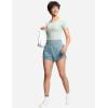 imageTHE GYM PEOPLE Womens High Waisted Worktout Shorts Quick Dry Running Athletic Shorts with Mesh Liner Zipper PocketDenim Blue