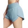imageTHE GYM PEOPLE Womens High Waisted Worktout Shorts Quick Dry Running Athletic Shorts with Mesh Liner Zipper PocketDenim Blue